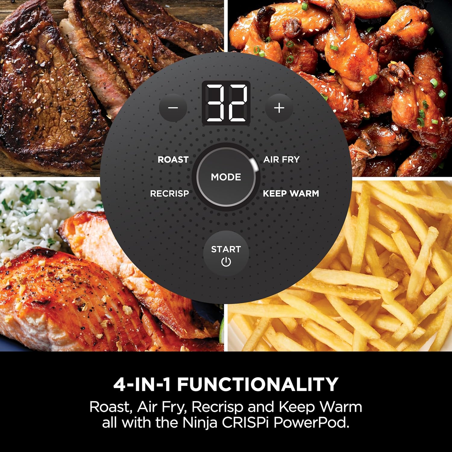 Ninja FN101UKGY CRISPi 4-in-1 Portable Glass Airy Fryer, Cyber Space Blue - Image 10