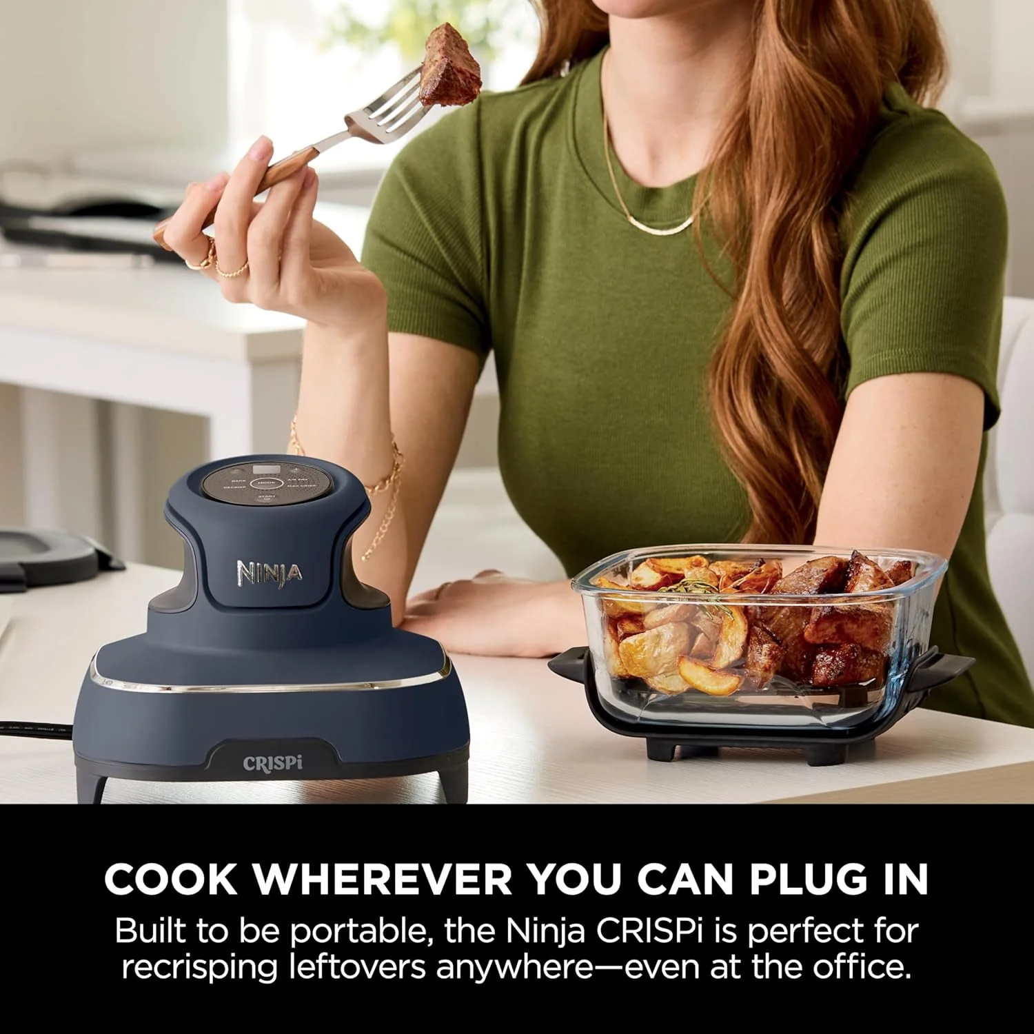 Ninja FN101UKGY CRISPi 4-in-1 Portable Glass Airy Fryer, Cyber Space Blue - Image 13