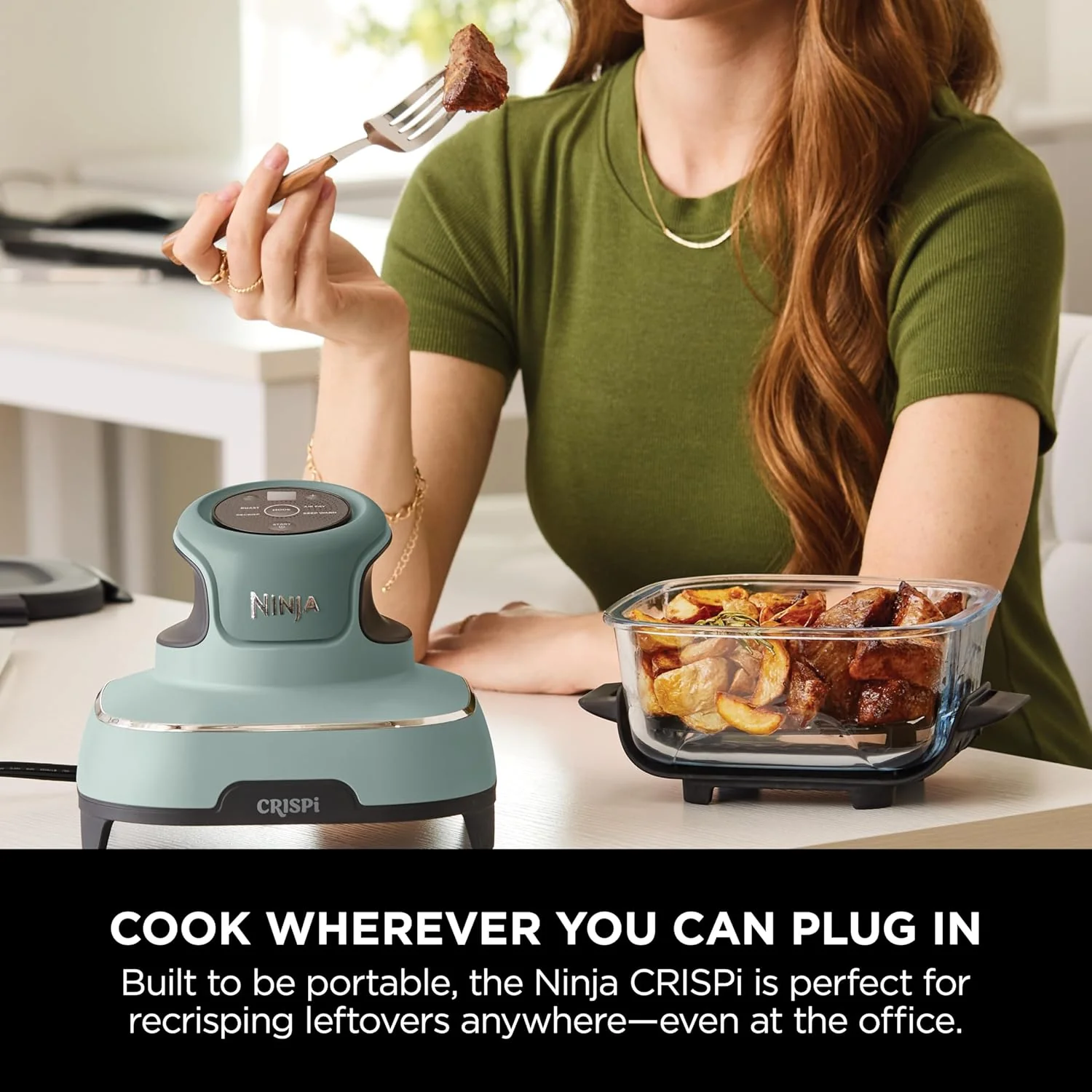 Ninja FN101UKSG CRISPi 4-in-1 Portable Glass Airy Fryer, Sage - Image 13
