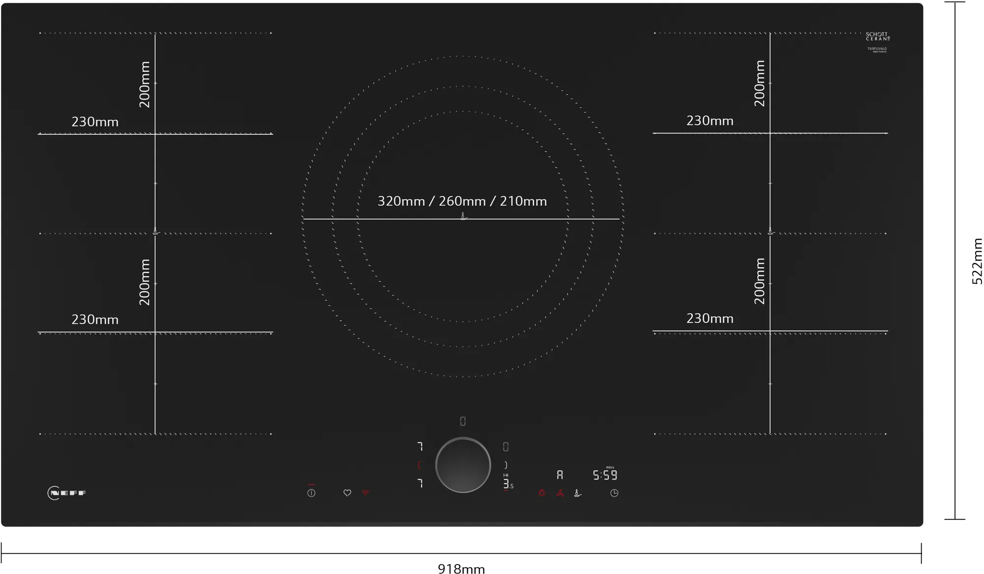 Neff N90, Induction hob, 90 cm, Black, - Image 5