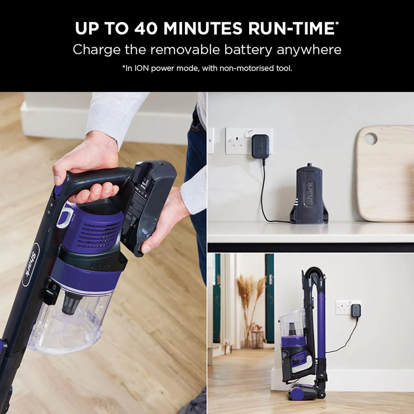 Shark IZ202UKT Anti Hair Wrap Cordless Stick Pet Vacuum Cleaner, Purple - Image 7