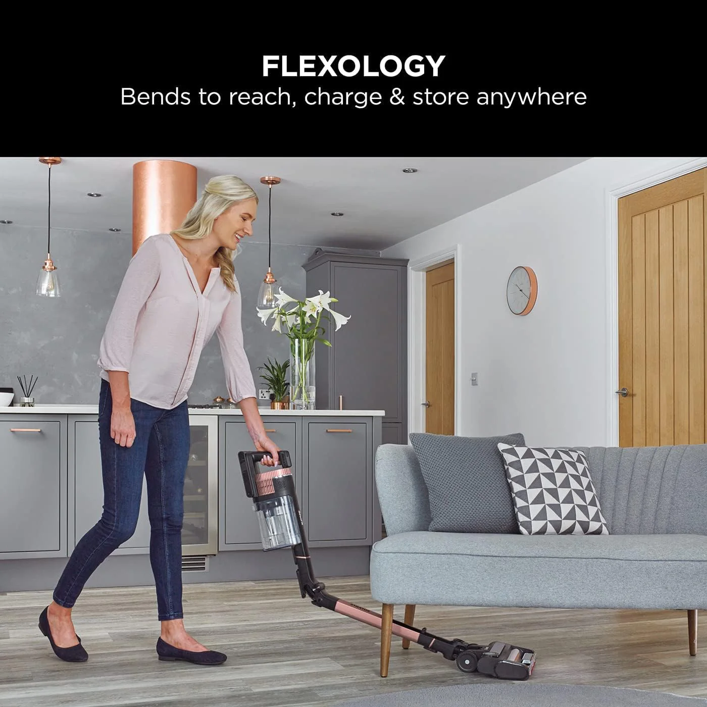 Shark IZ400UK Stratos Cordless Stick Vacuum Cleaner, Grey/Rose Gold - Image 4