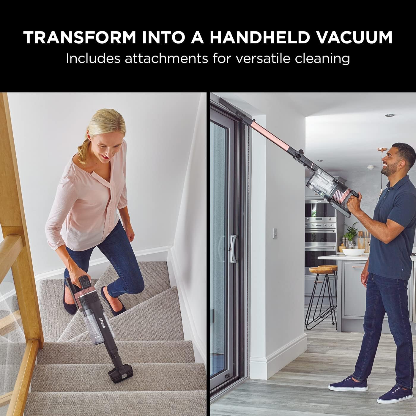 Shark IZ400UK Stratos Cordless Stick Vacuum Cleaner, Grey/Rose Gold - Image 6